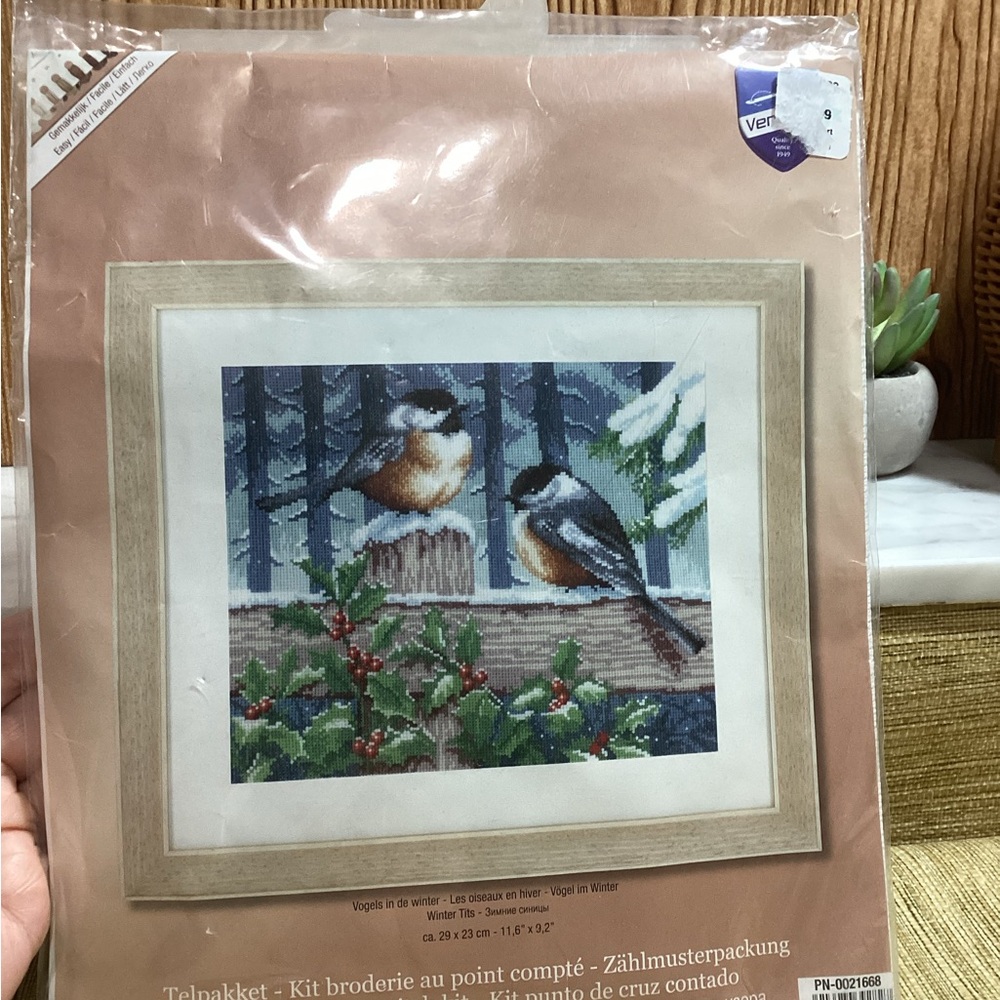 New Vervaco Birds in Winter Cross Stitch Kit 11.6”x9.2”